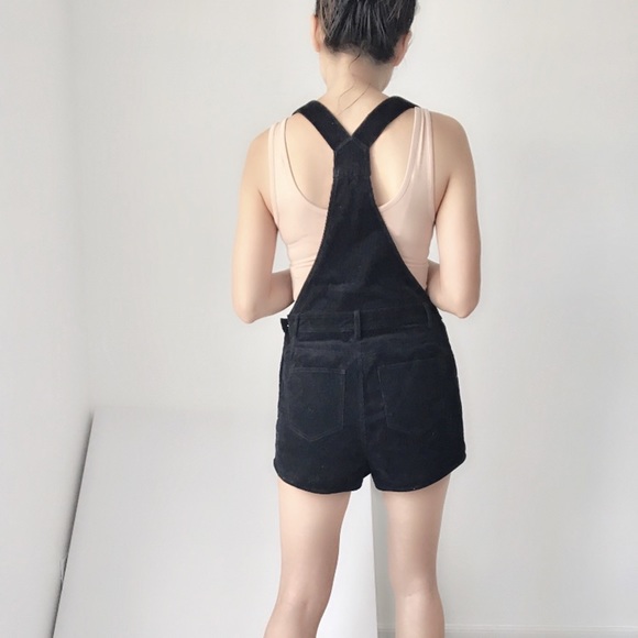 LAST 1 ! Pockets Corduroy Overalls Black - Picture 3 of 7